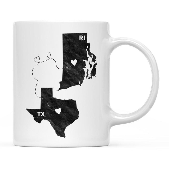 Andaz Press 11oz Black And White Modern Texas Long Distance Coffee Mug-Set of 1-Andaz Press-Rhode Island-