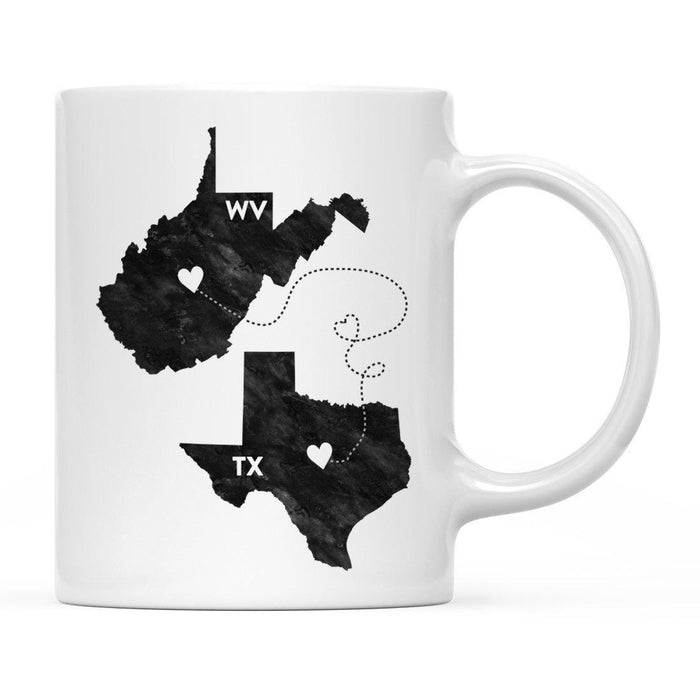 Andaz Press 11oz Black And White Modern Texas Long Distance Coffee Mug-Set of 1-Andaz Press-West Virginia-