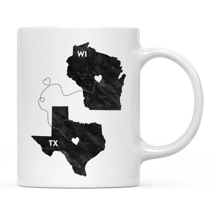 Andaz Press 11oz Black And White Modern Texas Long Distance Coffee Mug-Set of 1-Andaz Press-Wisconsin-