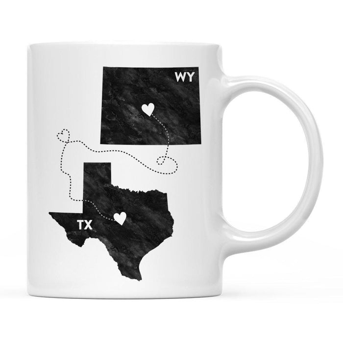 Andaz Press 11oz Black And White Modern Texas Long Distance Coffee Mug-Set of 1-Andaz Press-Wyoming-