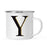 Andaz Press 11oz Black Faux Gold Glitter Monogram Campfire Coffee Mug-Set of 1-Andaz Press-Y-
