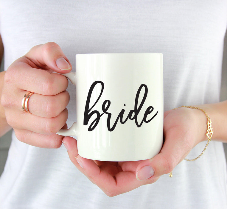 Andaz Press 11oz Black Handwritten Calligraphy Wedding Party Coffee Mug-Set of 1-Andaz Press-Bride-