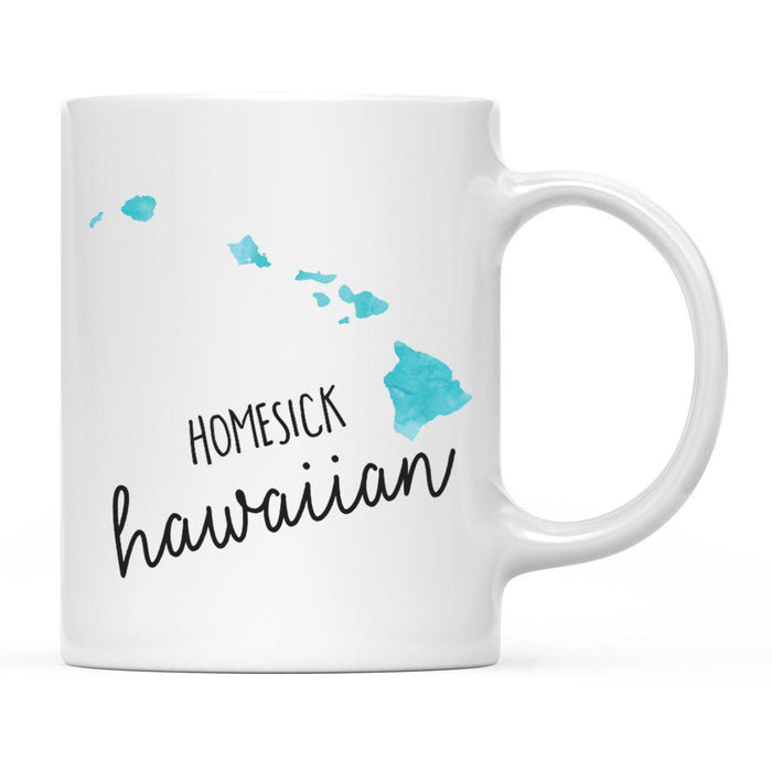 Andaz Press 11oz Black Homesick Watercolor US State Coffee Mug-Set of 1-Andaz Press-Hawaii-