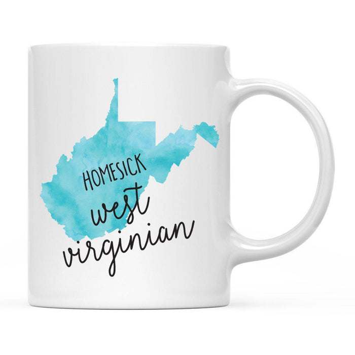 Andaz Press 11oz Black Homesick Watercolor US State Coffee Mug-Set of 1-Andaz Press-West Virginia-