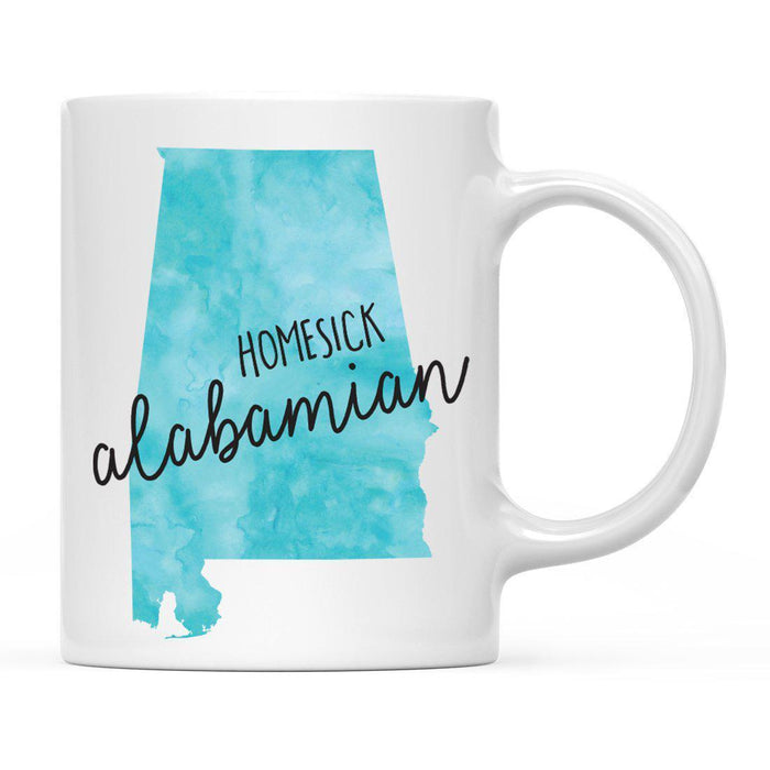 Andaz Press 11oz Black Homesick Watercolor US State Coffee Mug-Set of 1-Andaz Press-Alabama-
