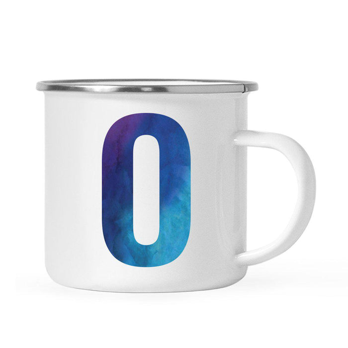 Andaz Press 11oz Blue Purple Watercolor Monogram Campfire Coffee Mug-Set of 1-Andaz Press-A-