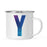 Andaz Press 11oz Blue Purple Watercolor Monogram Campfire Coffee Mug-Set of 1-Andaz Press-Y-