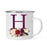 Andaz Press 11oz Bohemian Fall Autumn Burgundy Marsala Floral Flower and Feathers Arrangement Monogram Campfire Coffee Mug-Set of 1-Andaz Press-A-