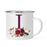 Andaz Press 11oz Bohemian Fall Autumn Burgundy Marsala Floral Flower and Feathers Arrangement Monogram Campfire Coffee Mug-Set of 1-Andaz Press-A-