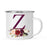 Andaz Press 11oz Bohemian Fall Autumn Burgundy Marsala Floral Flower and Feathers Arrangement Monogram Campfire Coffee Mug-Set of 1-Andaz Press-A-