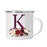 Andaz Press 11oz Bohemian Fall Autumn Burgundy Marsala Floral Flower and Feathers Arrangement Monogram Campfire Coffee Mug-Set of 1-Andaz Press-K-
