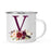 Andaz Press 11oz Bohemian Fall Autumn Burgundy Marsala Floral Flower and Feathers Arrangement Monogram Campfire Coffee Mug-Set of 1-Andaz Press-V-