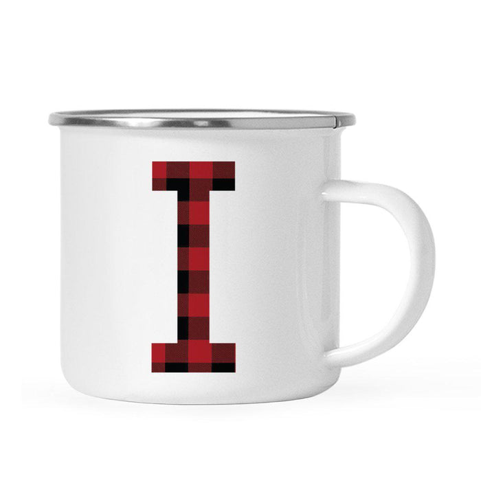 Andaz Press 11oz Buffalo Red Plaid Monogram Campfire Coffee Mug-Set of 1-Andaz Press-A-