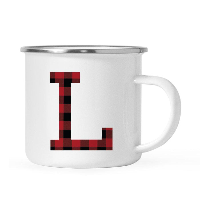 Andaz Press 11oz Buffalo Red Plaid Monogram Campfire Coffee Mug-Set of 1-Andaz Press-A-