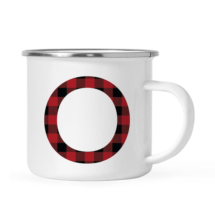 Andaz Press 11oz Buffalo Red Plaid Monogram Campfire Coffee Mug-Set of 1-Andaz Press-A-