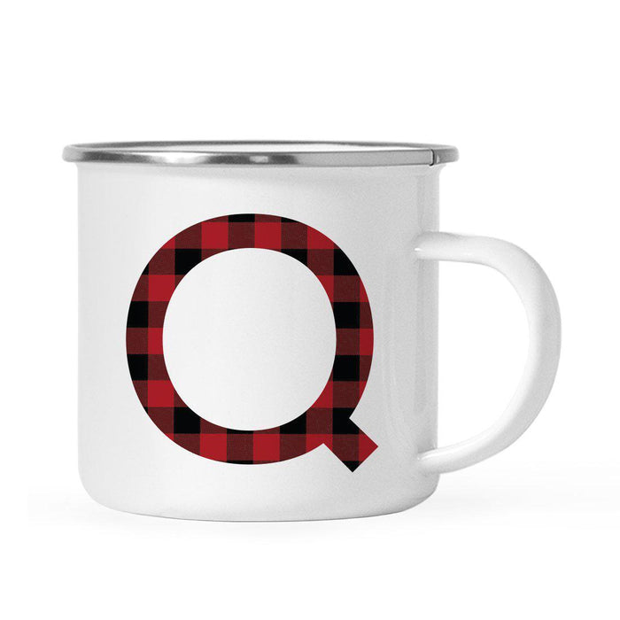 Andaz Press 11oz Buffalo Red Plaid Monogram Campfire Coffee Mug-Set of 1-Andaz Press-A-