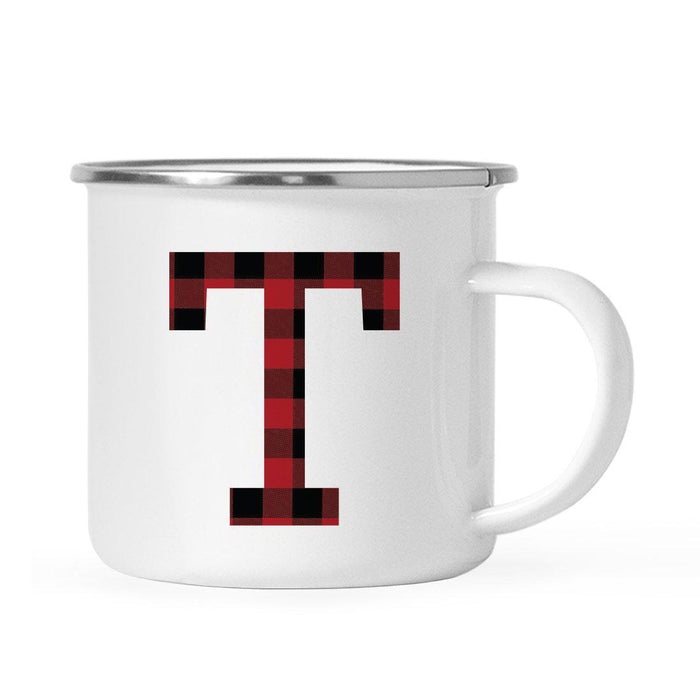 Andaz Press 11oz Buffalo Red Plaid Monogram Campfire Coffee Mug-Set of 1-Andaz Press-A-