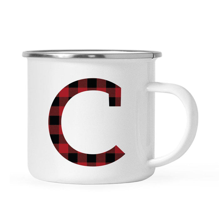 Andaz Press 11oz Buffalo Red Plaid Monogram Campfire Coffee Mug-Set of 1-Andaz Press-A-