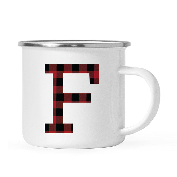Andaz Press 11oz Buffalo Red Plaid Monogram Campfire Coffee Mug-Set of 1-Andaz Press-A-