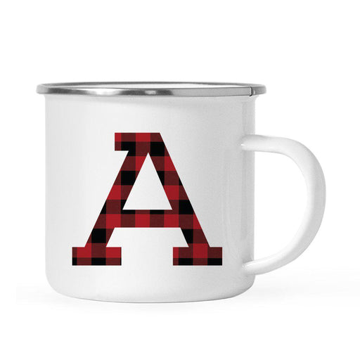 Andaz Press 11oz Buffalo Red Plaid Monogram Campfire Coffee Mug-Set of 1-Andaz Press-A-