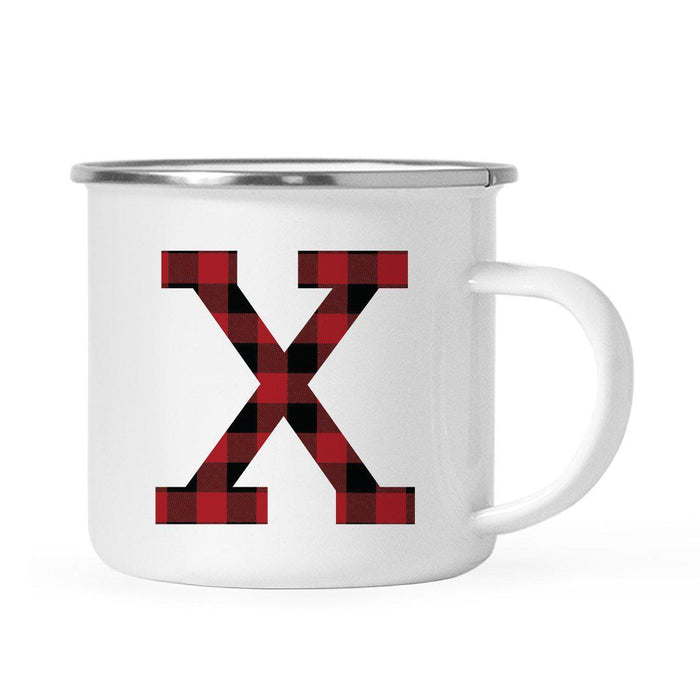 Andaz Press 11oz Buffalo Red Plaid Monogram Campfire Coffee Mug-Set of 1-Andaz Press-X-