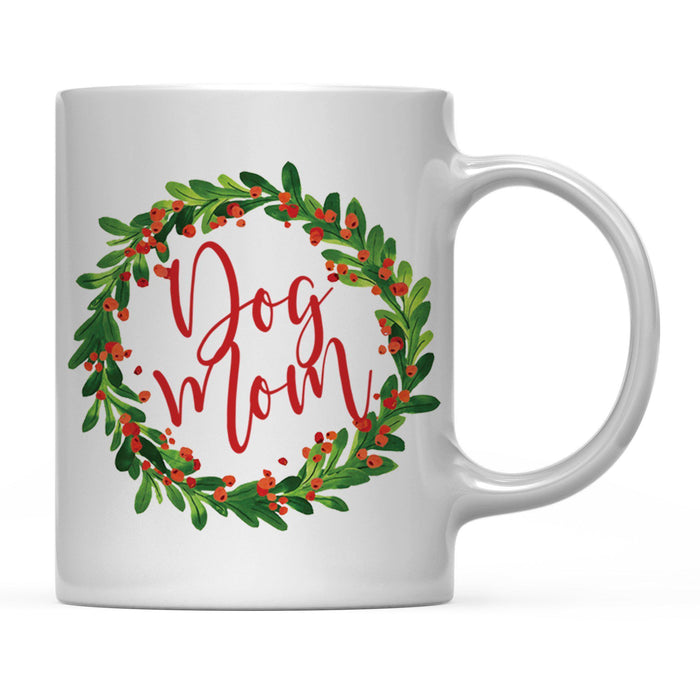 Andaz Press 11oz Christmas Red Berries Green Leaves Floral Wreath Coffee Mug-Set of 1-Andaz Press-Aunt-