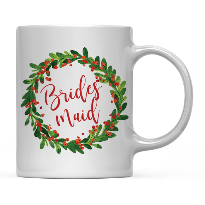 Andaz Press 11oz Christmas Red Berries Green Leaves Floral Wreath Coffee Mug-Set of 1-Andaz Press-Aunt-