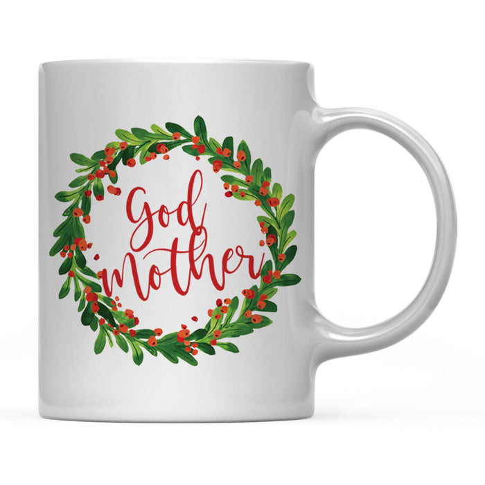 Andaz Press 11oz Christmas Red Berries Green Leaves Floral Wreath Coffee Mug-Set of 1-Andaz Press-Godmother-