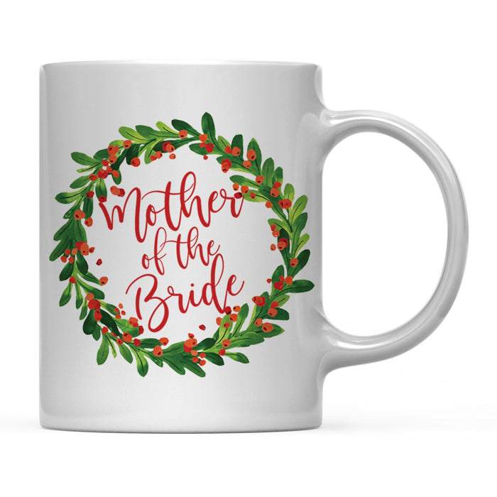 Andaz Press 11oz Christmas Red Berries Green Leaves Floral Wreath Coffee Mug-Set of 1-Andaz Press-Mother of the Bride-