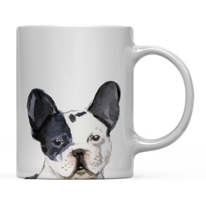 Andaz Press 11oz Close Up Dog Coffee Mug-Set of 1-Andaz Press-Black and White French Bulldog-