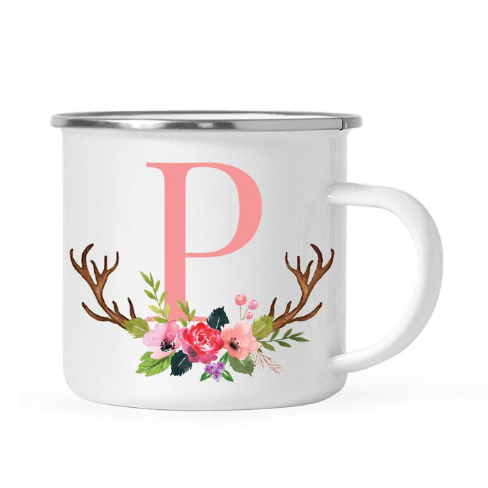 Andaz Press 11oz Deer Antler Floral Flowers Monogram Campfire Coffee Mug-Set of 1-Andaz Press-A-
