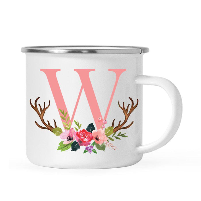 Andaz Press 11oz Deer Antler Floral Flowers Monogram Campfire Coffee Mug-Set of 1-Andaz Press-W-