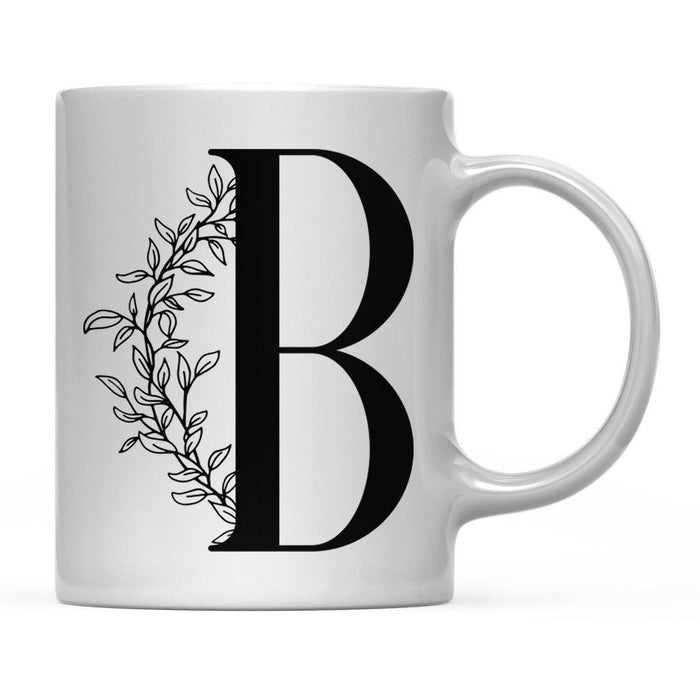 Andaz Press 11oz Elegant Black Monogram Coffee Mug-Set of 1-Andaz Press-B-