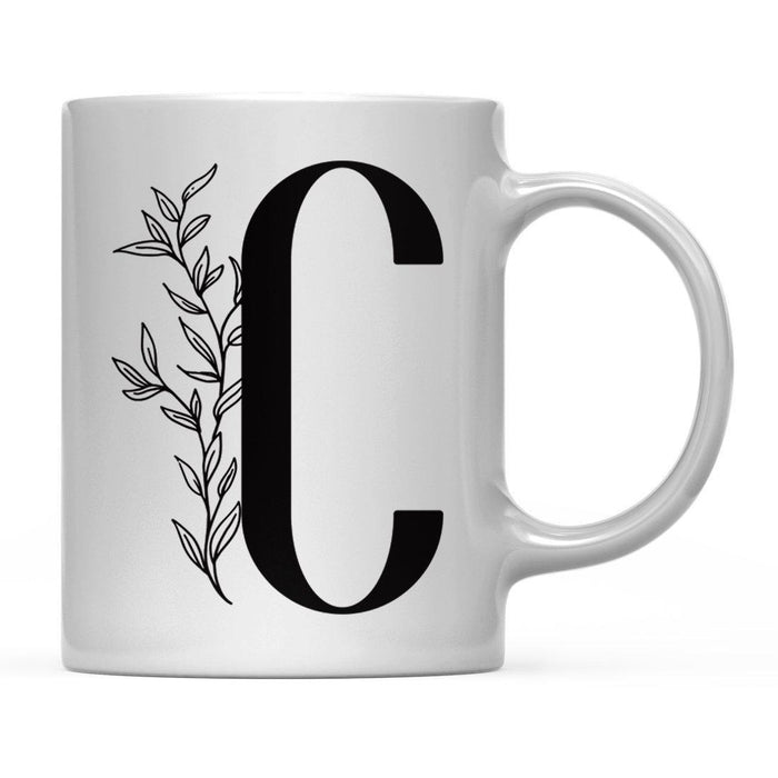 Andaz Press 11oz Elegant Black Monogram Coffee Mug-Set of 1-Andaz Press-C-