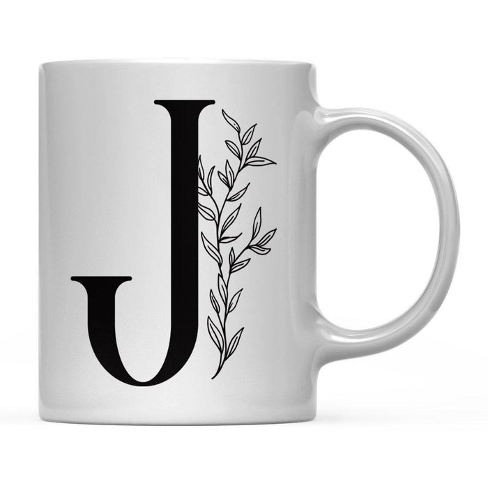 Andaz Press 11oz Elegant Black Monogram Coffee Mug-Set of 1-Andaz Press-J-