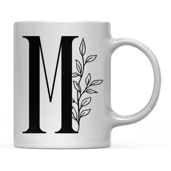Andaz Press 11oz Elegant Black Monogram Coffee Mug-Set of 1-Andaz Press-M-