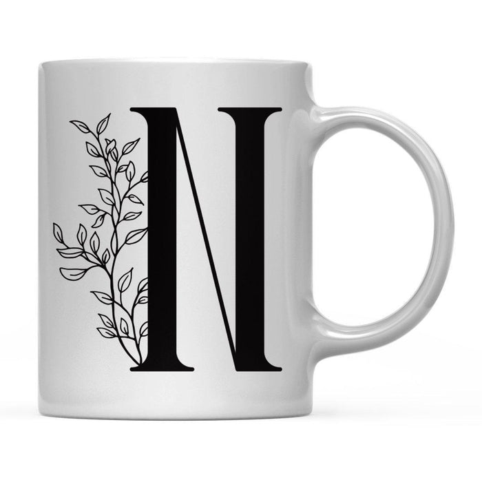 Andaz Press 11oz Elegant Black Monogram Coffee Mug-Set of 1-Andaz Press-N-