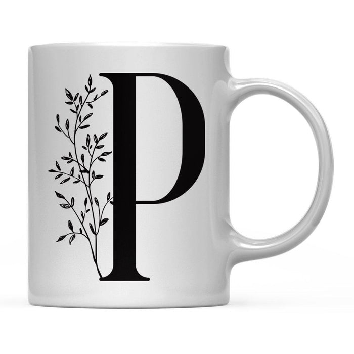 Andaz Press 11oz Elegant Black Monogram Coffee Mug-Set of 1-Andaz Press-P-