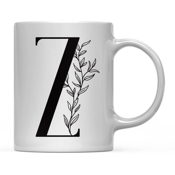 Andaz Press 11oz Elegant Black Monogram Coffee Mug-Set of 1-Andaz Press-Z-