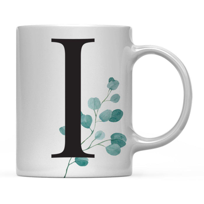 Andaz Press 11oz Eucalyptus Leaves Greenery Monogram Coffee Mug-Set of 1-Andaz Press-A-