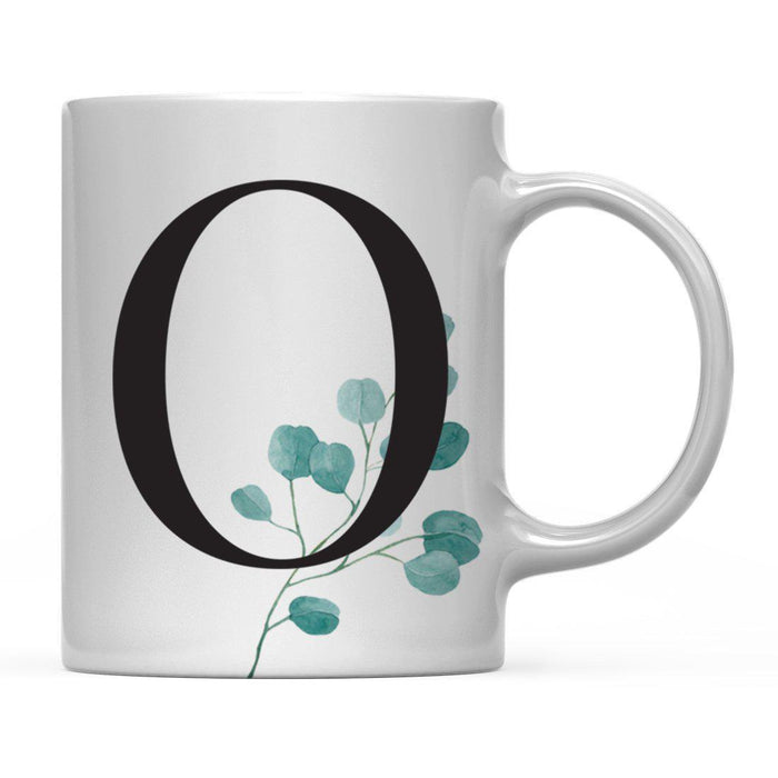 Andaz Press 11oz Eucalyptus Leaves Greenery Monogram Coffee Mug-Set of 1-Andaz Press-A-