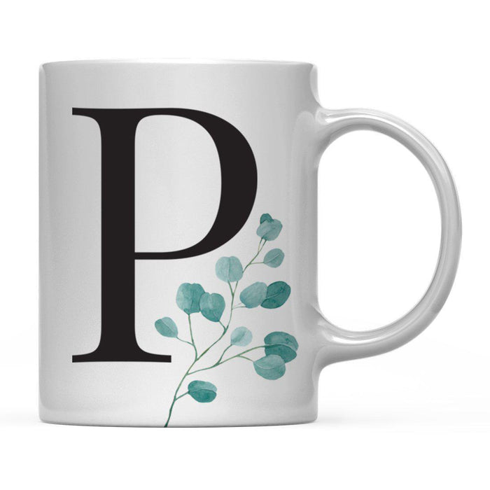 Andaz Press 11oz Eucalyptus Leaves Greenery Monogram Coffee Mug-Set of 1-Andaz Press-A-