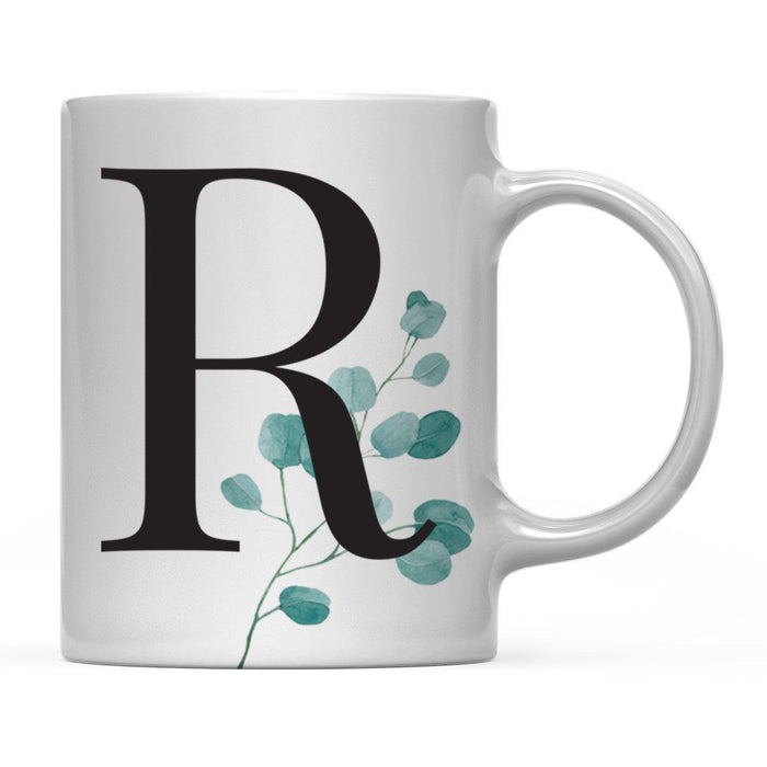 Andaz Press 11oz Eucalyptus Leaves Greenery Monogram Coffee Mug-Set of 1-Andaz Press-A-