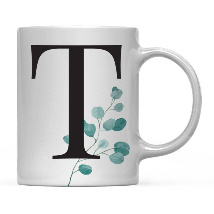 Andaz Press 11oz Eucalyptus Leaves Greenery Monogram Coffee Mug-Set of 1-Andaz Press-A-