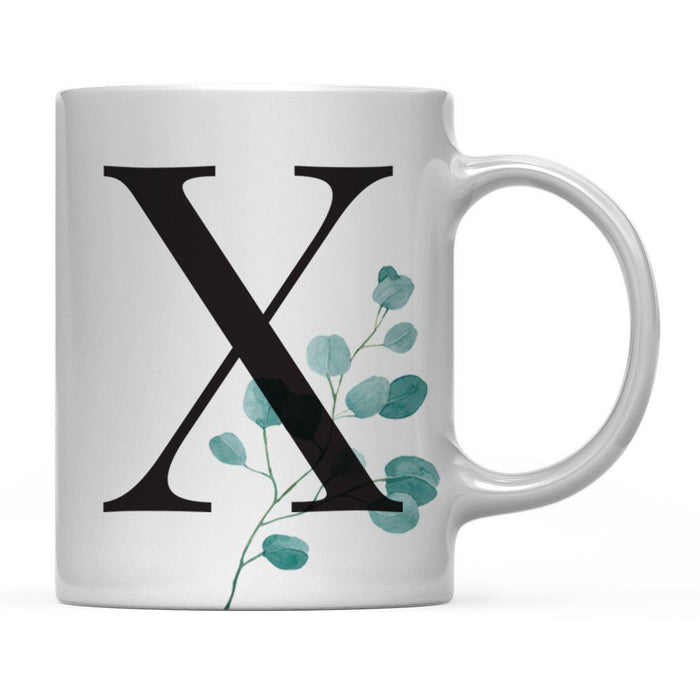 Andaz Press 11oz Eucalyptus Leaves Greenery Monogram Coffee Mug-Set of 1-Andaz Press-A-