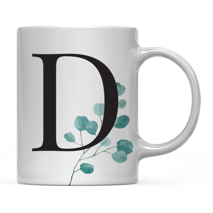 Andaz Press 11oz Eucalyptus Leaves Greenery Monogram Coffee Mug-Set of 1-Andaz Press-D-