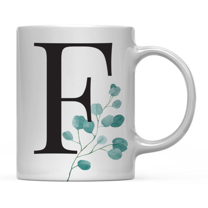 Andaz Press 11oz Eucalyptus Leaves Greenery Monogram Coffee Mug-Set of 1-Andaz Press-F-