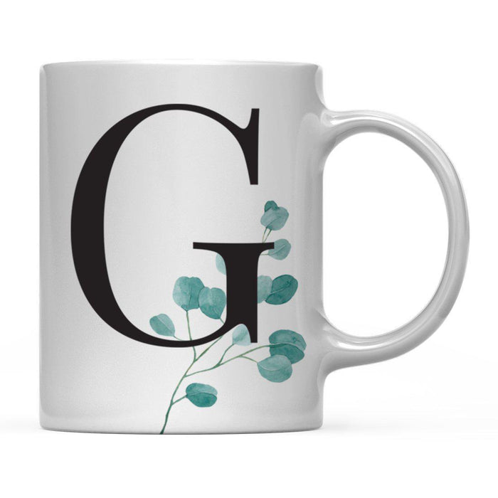 Andaz Press 11oz Eucalyptus Leaves Greenery Monogram Coffee Mug-Set of 1-Andaz Press-G-