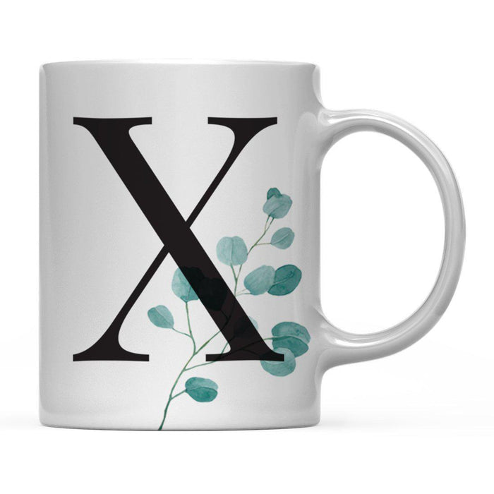 Andaz Press 11oz Eucalyptus Leaves Greenery Monogram Coffee Mug-Set of 1-Andaz Press-X-