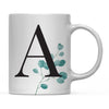 Andaz Press 11oz Eucalyptus Leaves Greenery Monogram Coffee Mug-Set of 1-Andaz Press-A-